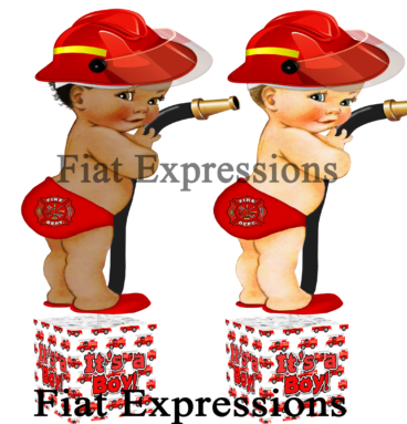 Fireman Baby Shower Centerpiece