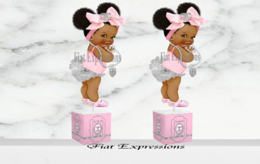 Fiat Expressions Classy Chic Pink Silver Baby Centerpiece