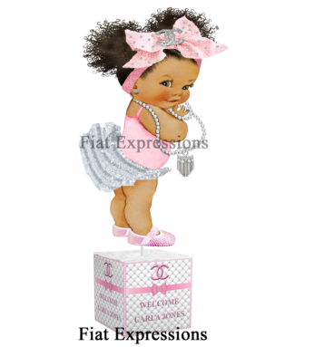 Fiat Expressions Classy Chic Diamond Pearls Polka Dot Bow Baby Centerpiece