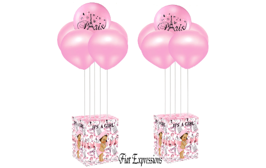 Paris Pink Baby Shower Balloon Bouquet
