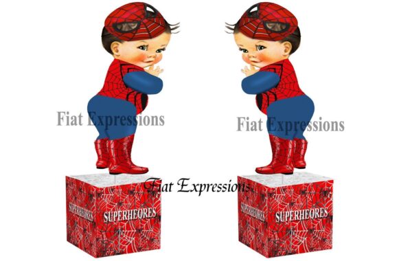 Superhero Spider Boy Red Baby Shower Centerpiece