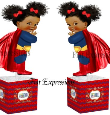 Fiat Expressions Superhero Super Baby Girl Red Centerpiece