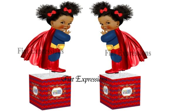 Fiat Expressions Superhero Super Baby Girl Red Centerpiece