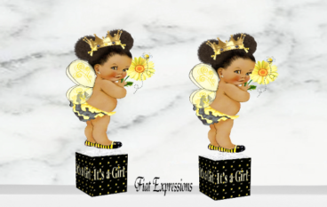 Bee Girl Black Yellow Baby Centerpiece