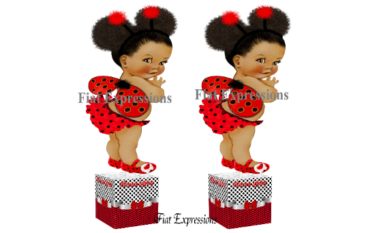 Ladybug Red Black Baby Shower Centerpiece