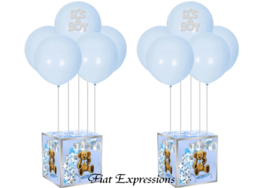 Teddy Bear Blue Silver Balloon Bouquet