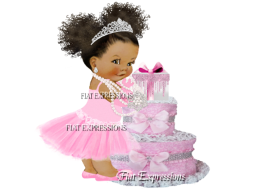 Breakfast at Tiffany's Pink Silver Paisley Diaper Cake