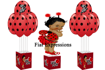 Ladybug Red Black Polka Dots Baby Shower Centerpiece Kit