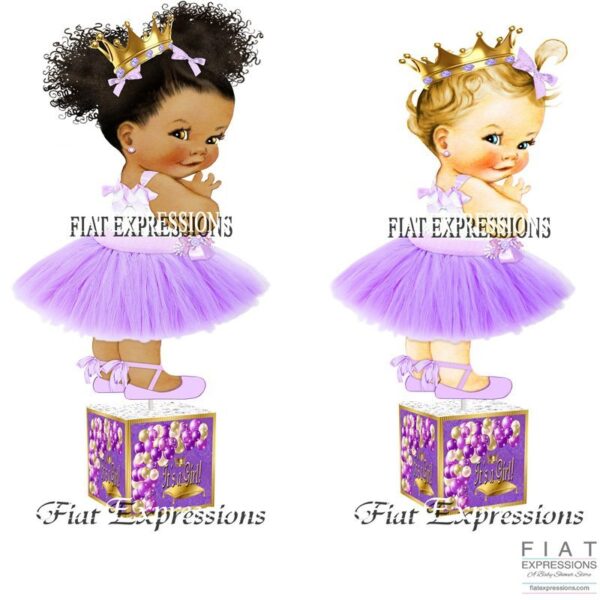 Princess Purple Gold Paisley Balloons Baby Shower Centerpiece