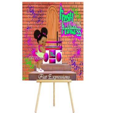 Fresh Princess Brick Wall Boombox Baby Shower Poster Backdrop