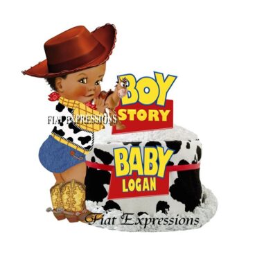 Boy Story Cow Spots Mini Diaper Cake