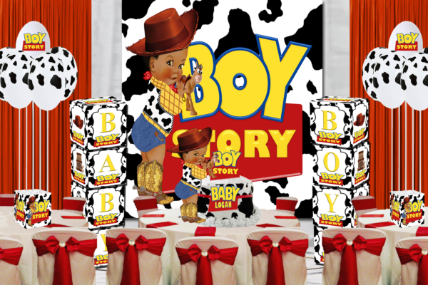 Boy Story Cow Spots Mini Baby Shower Kit