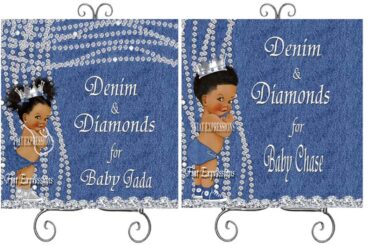 Denim & Diamonds Baby Shower Backdrop Posters