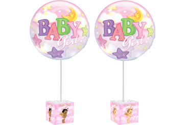 Heaven Sent Angel Pink Gold Baby Shower Balloon Centerpiece