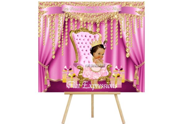 Princess Tutu Gift Pink Gold Baby Shower Backdrop Poster