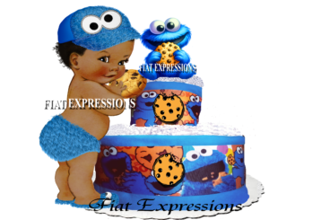 Cookie Monster Diaper Cake