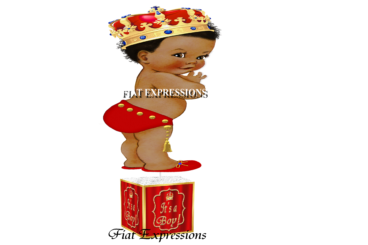 Prince Red Gold Crown It's a Boy Baby Shower Centerpiece